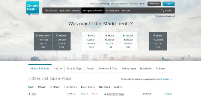 Die Consorsbank bietet sowohl Aktien- als auch CFD-Handel. Anders als bei spezialisierten CFD-Brokern können Trader nicht mehr Geld verlieren, als sie eingezahlt haben. Eine Nachschusspflicht ist explizit ausgeschlossen.