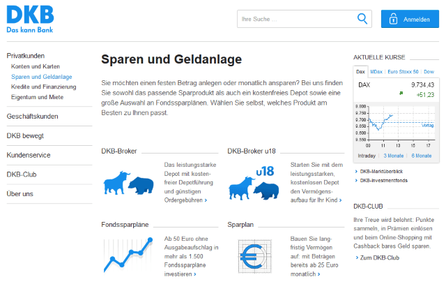 Banken wie die DKB und die ING-DiBa bieten ein vollständiges Dienstleistungssortiment, darunter auch Brokerdienste. Meist gehören sie nicht zu den billigsten und besten Brokern, sie können aber eine gute Wahl sein, wenn man nur selten Geld investiert, denn sie bieten mehr Bequemlichkeit. Vor einem Kauf muss kein Geld vom Tagesgeldkonto aufs Verrechnungskonto transferiert werden und man benötigt kein zweites Passwort. Außerdem kann der Bankwechsel helfen, Kontoführungsgebühren zu sparen und bessere Zinskonditionen zu erhalten.