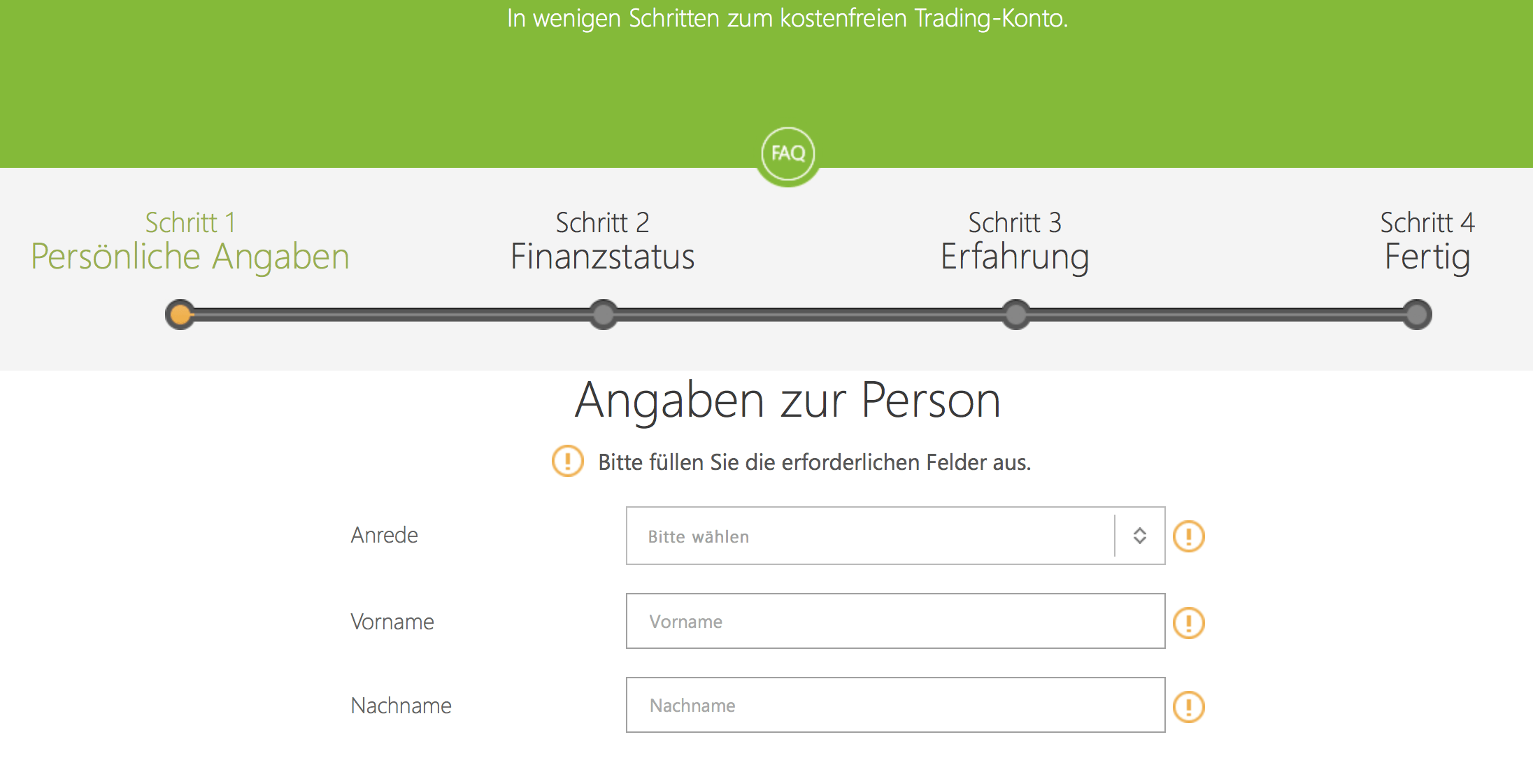 Die Kontoeröffnung bei GKFX erfordert nur wenige Schritte