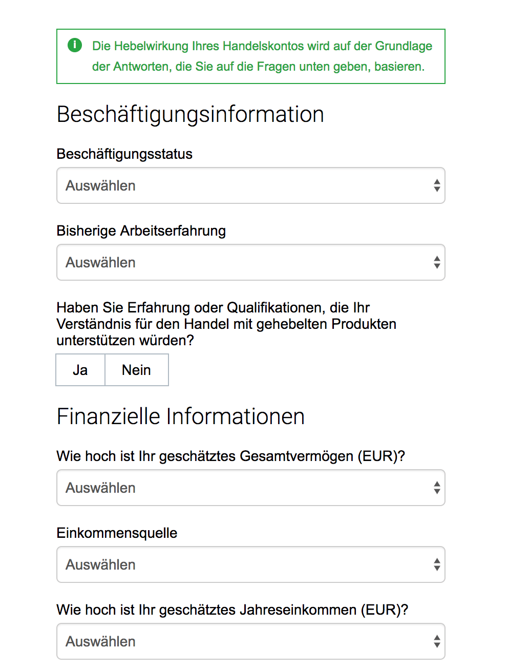 FxPro Konto eröffnen - Schritt 3