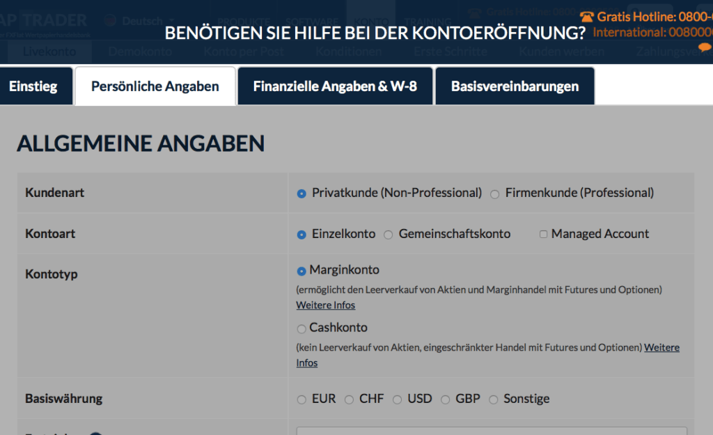 Depoteröffnung CapTrader - Schritt 4
