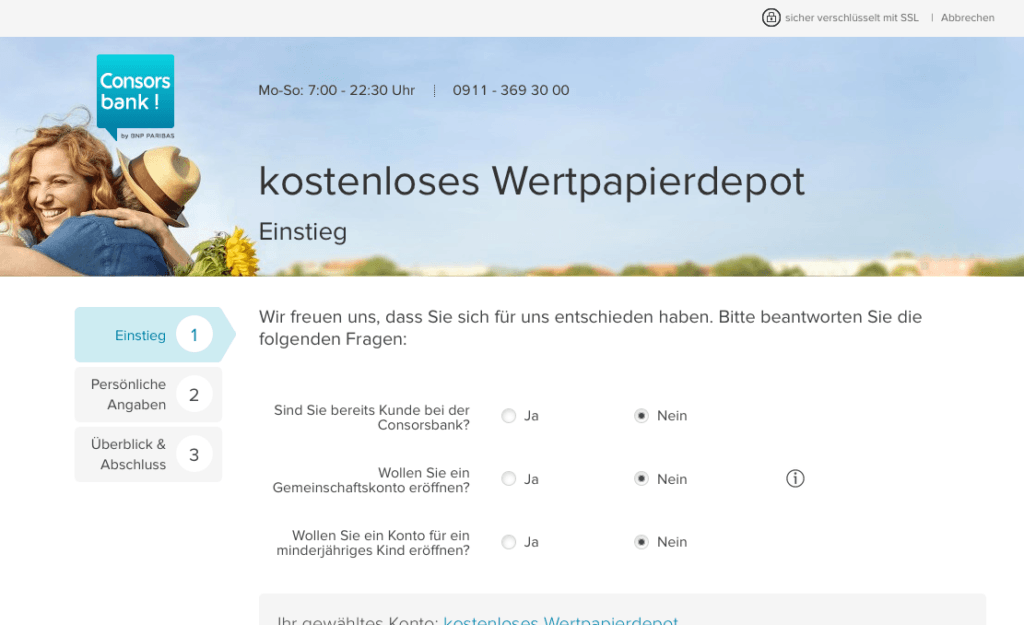 Consorsbank Depoteröffnung - Schritt 4