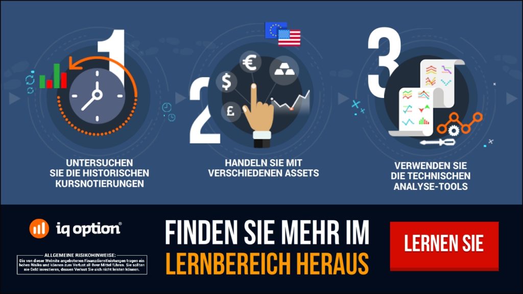 Im IQ Option Lernbereich das Fachwissen vertiefen.