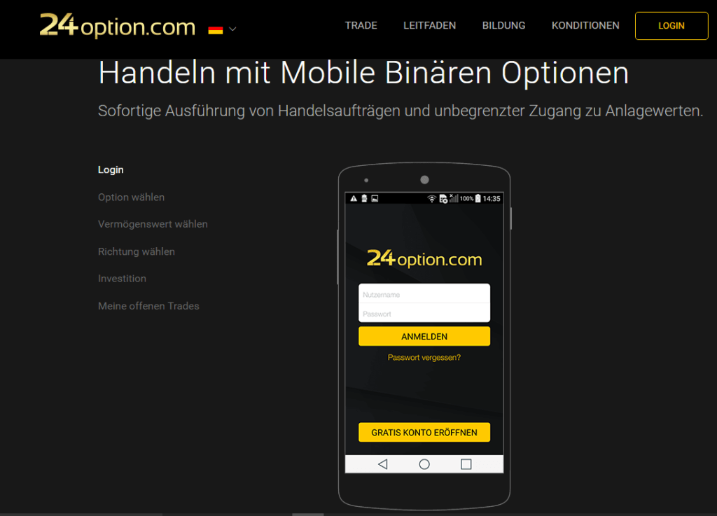24option Mobile Plattform