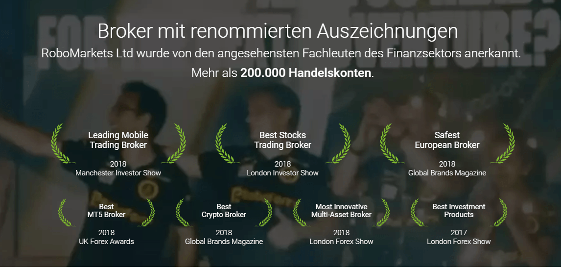 Robomarkets Auszeichnungen