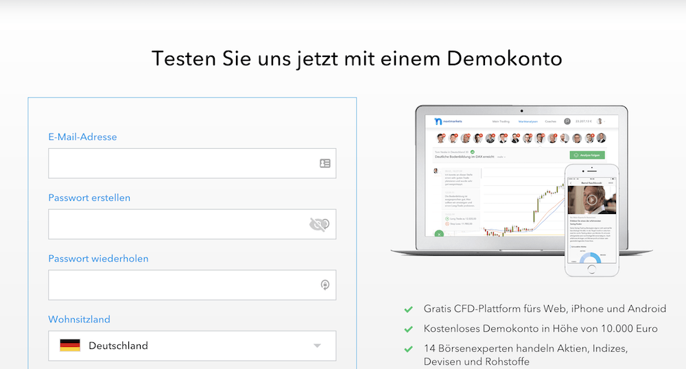 nextmarkets Demokonto