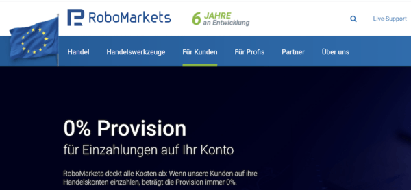 RoboMarkets Einzahlungen