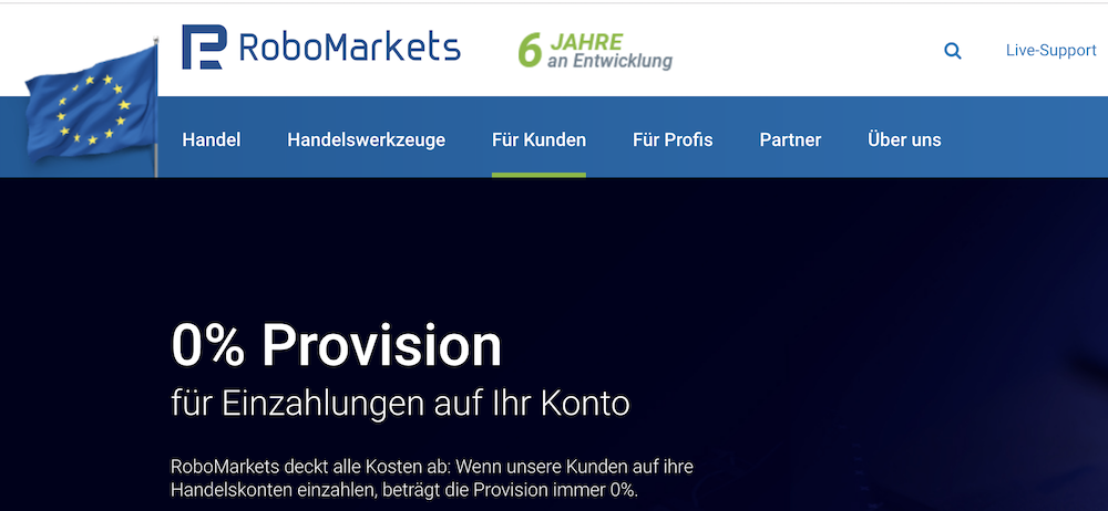 RoboMarkets Einzahlungen