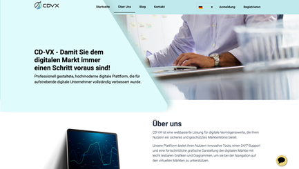 Der Abschnitt „Über Uns“ von CD-VX.